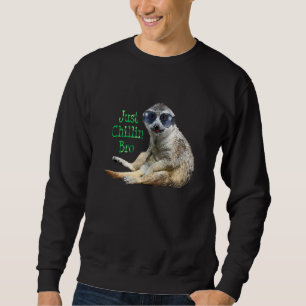 Meerkat Just Chillin Bro Cool Kat Wears Aviators H Sweatshirt