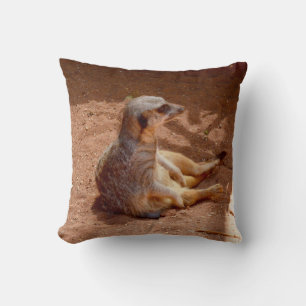 Meerkat Lazy Days, Throw Cushion. Cushion