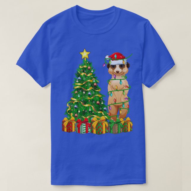 Meerkat Lighting Xmas Tree Matching Meerkat Christ T-Shirt (Design Front)