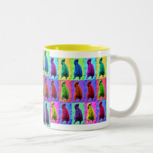 Meerkat Looking Up Pop Art Popart Multi-Panel Two-Tone Coffee Mug