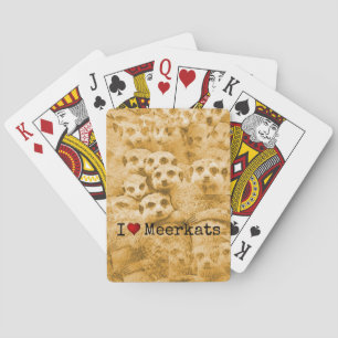 Meerkat Love Cute Wildlife Art Typography Playing Cards