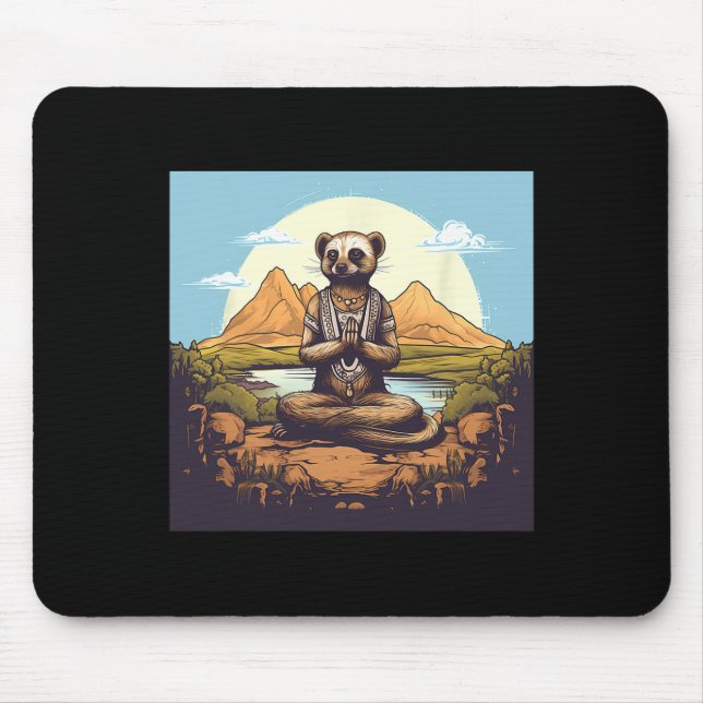 Meerkat Meditation Yoga  Mouse Mat (Front)