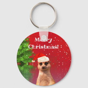 Meerkat Meery Christmas Funny Keychain
