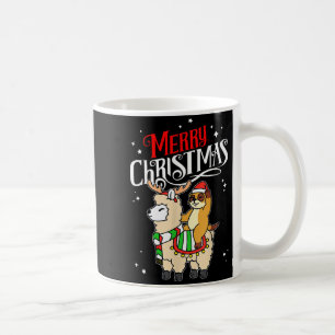 Meerkat Merry Christmas Reindeer Llama Riding Meer Coffee Mug