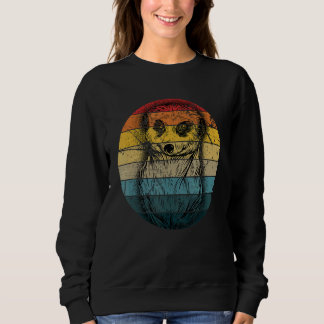 Meerkat Mongoose Boys Girls Vintage Retro Mammal Sweatshirt