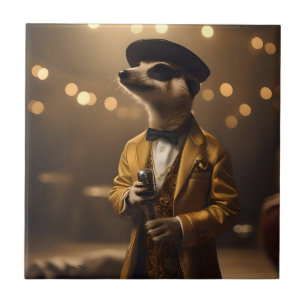 "Meerkat Moonlight: A Crooner’s Serenade" Tile