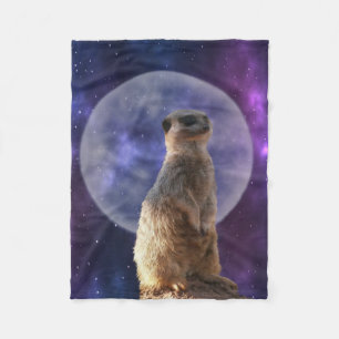 Meerkat Moonlight, Small Fleece Blanket. Blanket