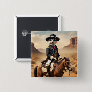 Meerkat On A Horse: Could Be The Lone Stranger 15 Cm Square Badge