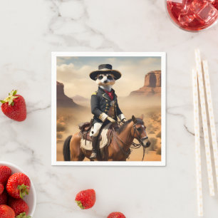 Meerkat On A Horse: Could Be The Lone Stranger Napkin