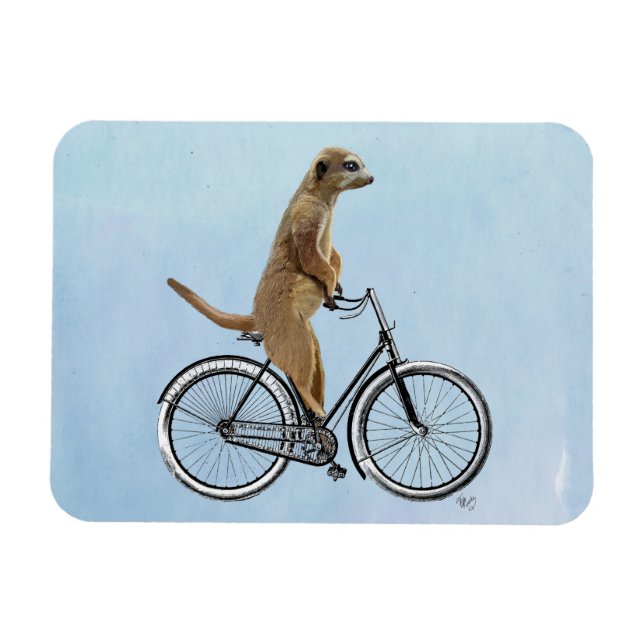 Meerkat on Bicycle 2 Magnet (Horizontal)