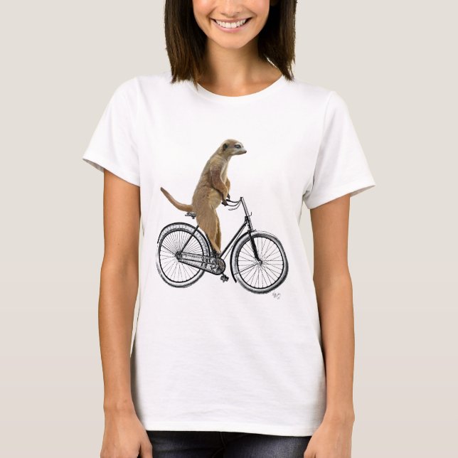 Meerkat on Bicycle 2 T-Shirt (Front)