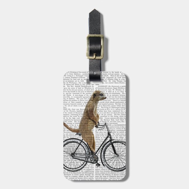 Meerkat on Bicycle Luggage Tag (Front Vertical)