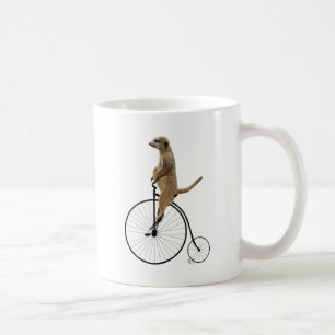 Meerkat on Black Penny Farthing Coffee Mug