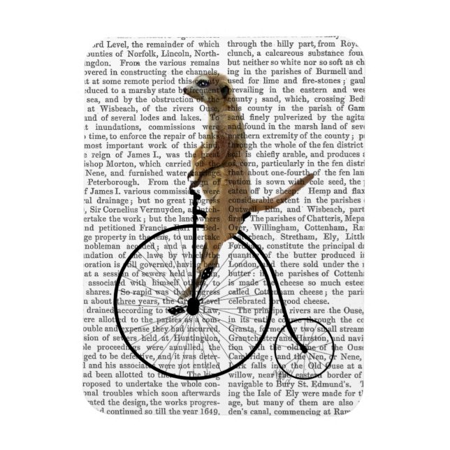 Meerkat on Black Penny Farthing Magnet (Vertical)