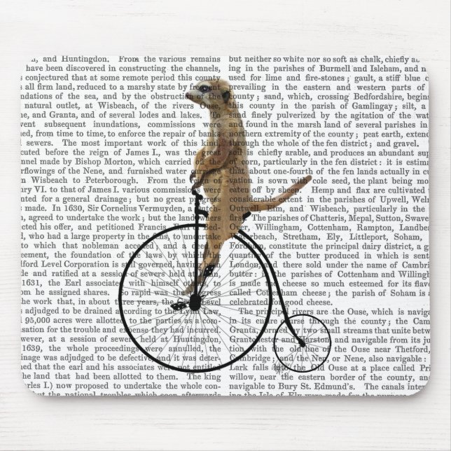 Meerkat on Black Penny Farthing Mouse Mat (Front)
