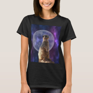 Meerkat On Blue Full Moon Night, T-Shirt