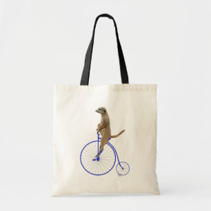 Meerkat On Blue Penny Farthing Tote Bag