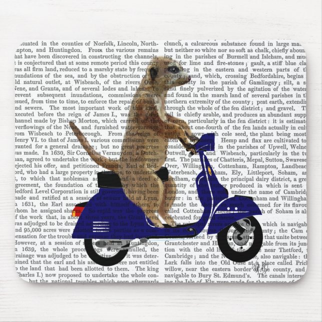 Meerkat on Dark Blue Moped Mouse Mat (Front)