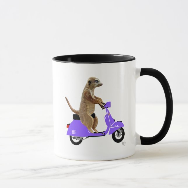 Meerkat on Lilac Moped Mug (Right)