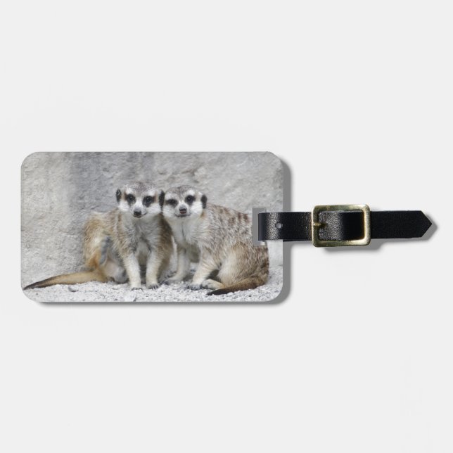 Meerkat-pair Luggage Tag (Front Horizontal)