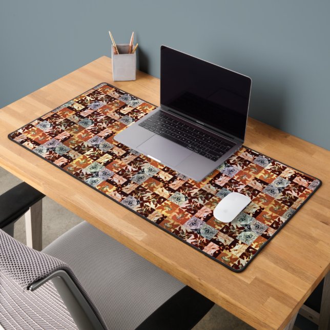 Meerkat Patchwork, Desk Mat (Office 2)
