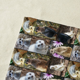 Meerkat Photo Collage, Beach Towel