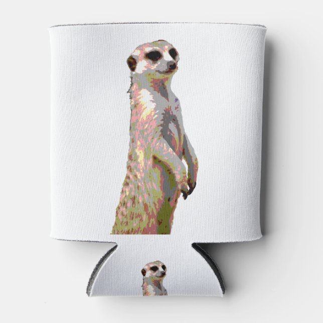 Meerkat - Pop Art Style & Posterised Can Cooler (Front)