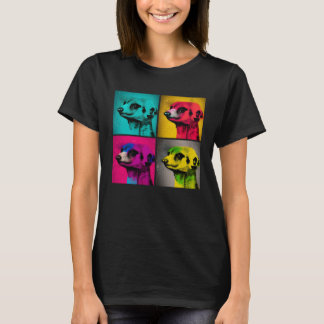 Meerkat Pop Illustration Colourful Animal Women  1 T-Shirt