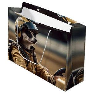 Meerkat Professional Racing Car Driver, Large Gift Bag