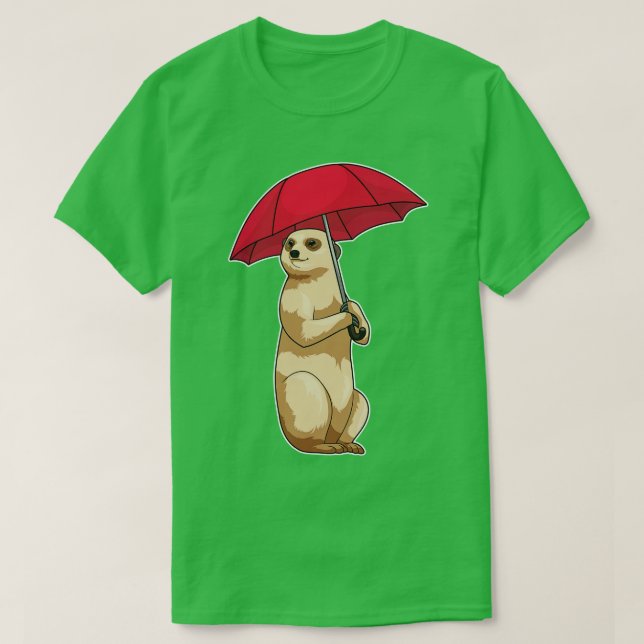 Meerkat Rain Umbrella T-Shirt (Design Front)