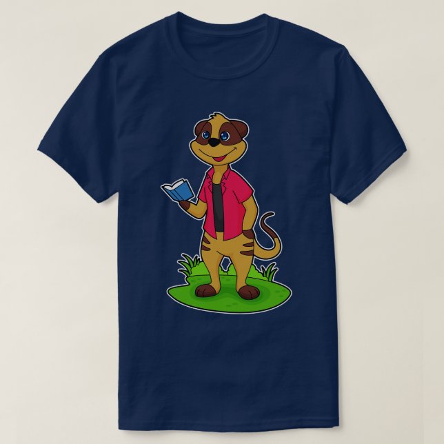 Meerkat Read Book T-Shirt (Design Front)
