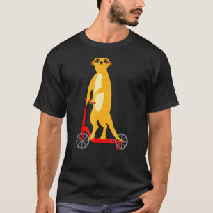Meerkat Riding Scooter T Shirt For Men Women Boys