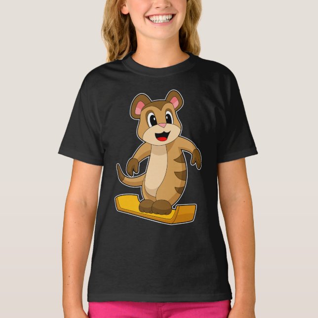 Meerkat Snowboard Winter sports T-Shirt (Front)