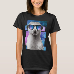 Meerkat Space Glasses Ferret Galaxy Sunglasses Mon T-Shirt