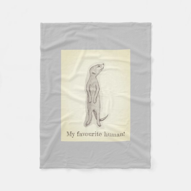 Meerkat Spirit Animal Adorable Original Art Fleece Blanket (Front)