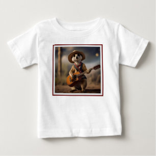 Meerkat Strumming A Country Lullaby, Baby T-Shirt