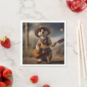 Meerkat Strumming A Country Lullaby, Napkin