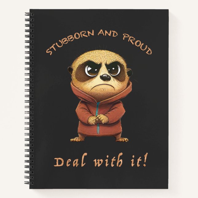 Meerkat Stubborn Deal With It Cute Adorable Funny  Notebook (Front)