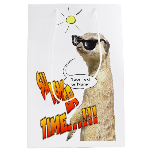 Meerkat Summer Time Customisable Gift Bag (Front)