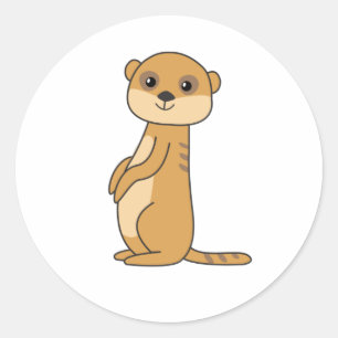 Meerkat Sweet Animals For Children Classic Round Sticker