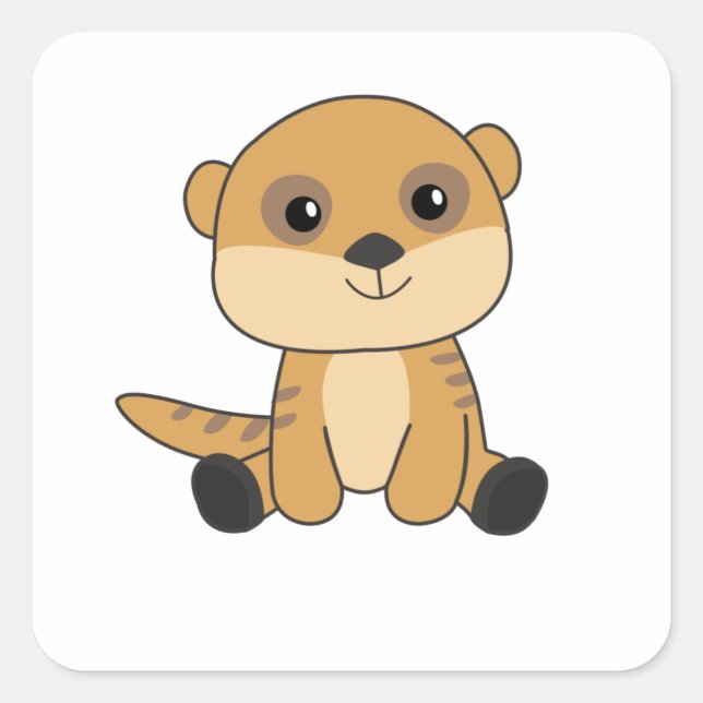 Meerkat Sweet Animals For Children Square Sticker (Front)