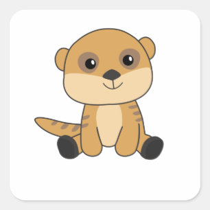Meerkat Sweet Animals For Children Square Sticker