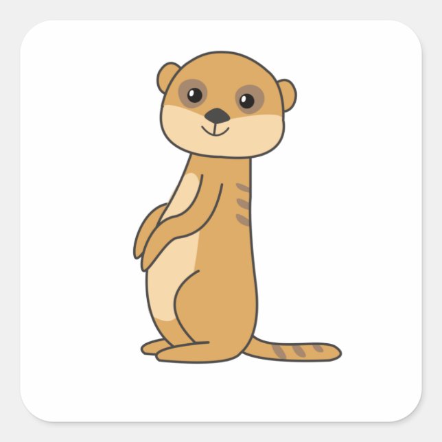 Meerkat Sweet Animals For Children Square Sticker (Front)