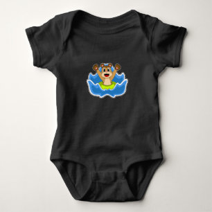 Meerkat Swimming Lifebuoy Baby Bodysuit