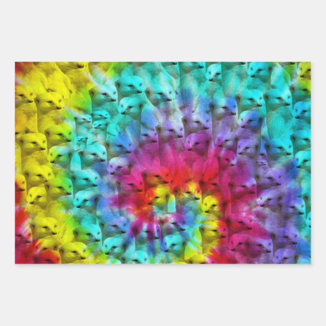 Meerkat Tie Dye, Gift Wrapping Sheets, Wrapping Paper Sheet (Front)