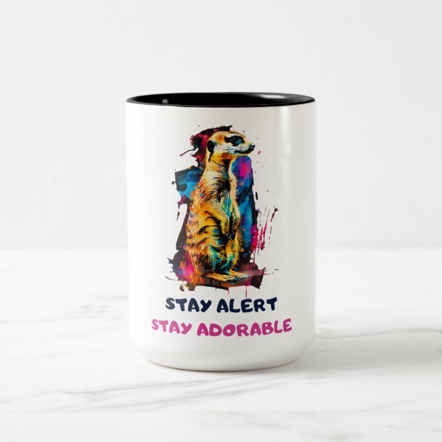 Meerkat Two-Tone Coffee Mug (Center)