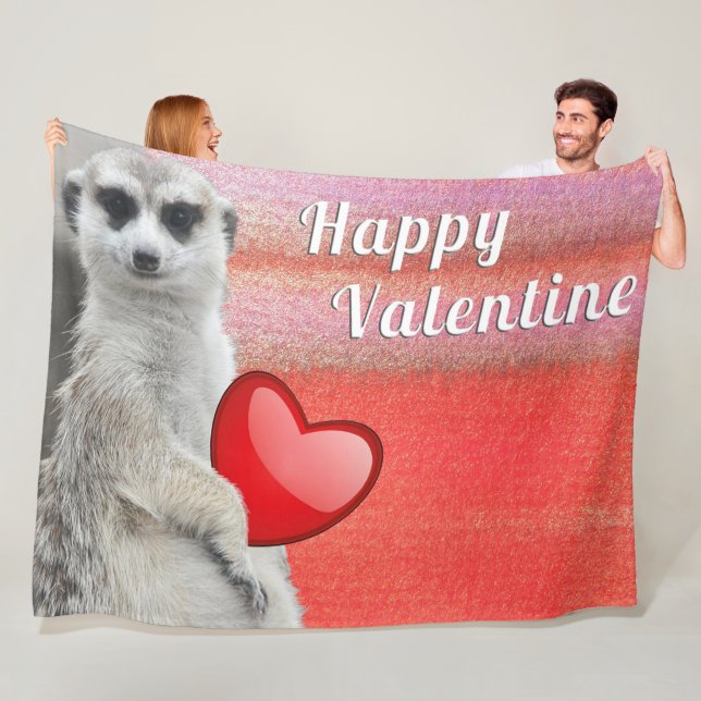 MEERKAT VALENTINE FLEECE BLANKET (In Situ)