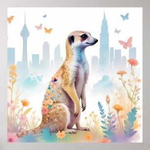 Meerkat Vintage Animal Nature Environment Decor