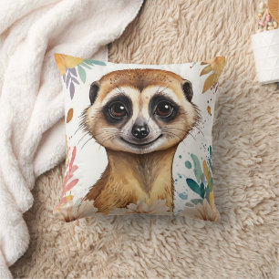 Meerkat Vintage Floral Print Cushion