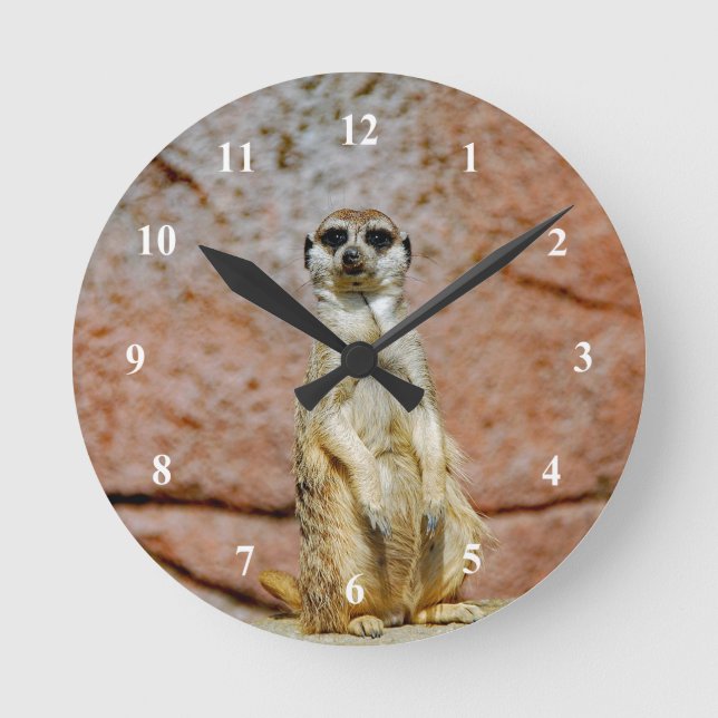 Meerkat Wildlife Photo Round Clock (Front)